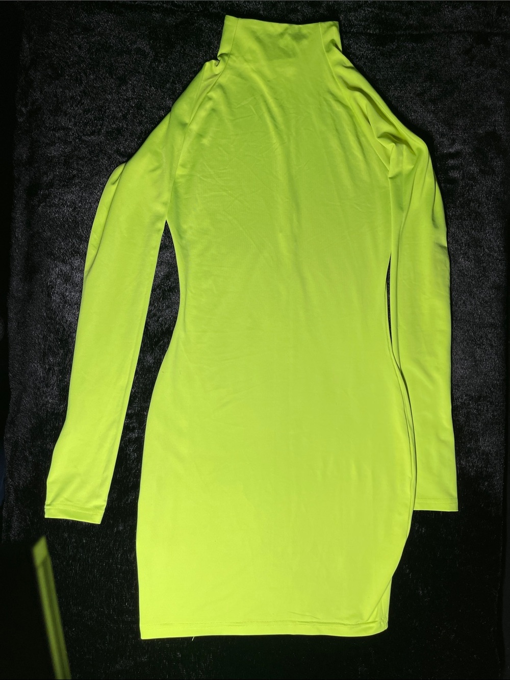 Evan Picone Neon Lime Long Sleeve Bodycon Dress